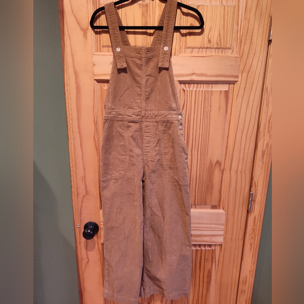Patagonia Women's Stand Up Cropped Corduroy Overalls Nest Brown 0